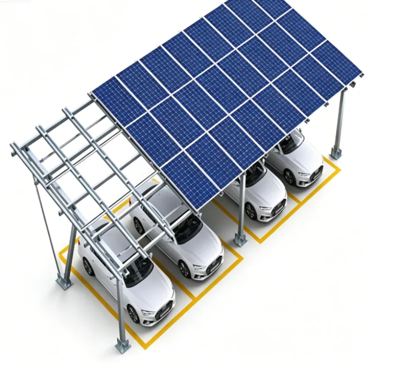Support de carport solaire en aluminium de type W