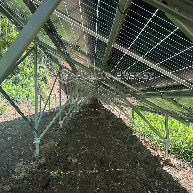 Montage au sol de la ferme solaire
